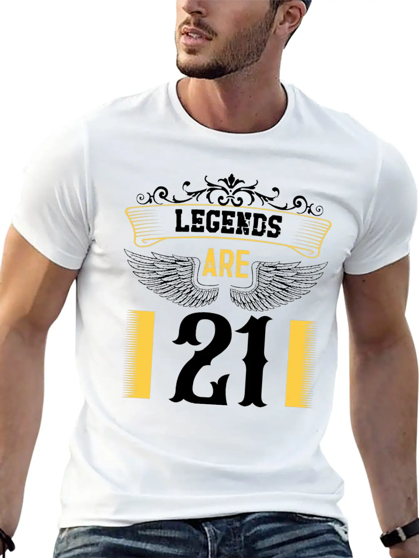 Legends Are 21 Years Old, Birthday Is 21 Unisex Casual T-Shirt – Clean Design For Daily Comfort