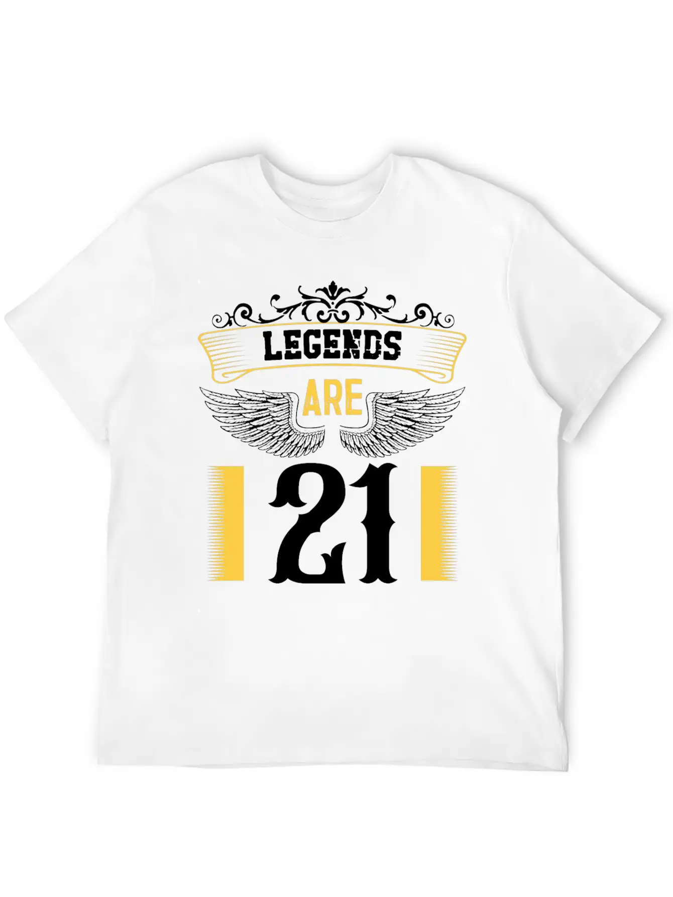 Legends Are 21 Years Old, Birthday Is 21 Unisex Casual T-Shirt – Clean Design For Daily Comfort