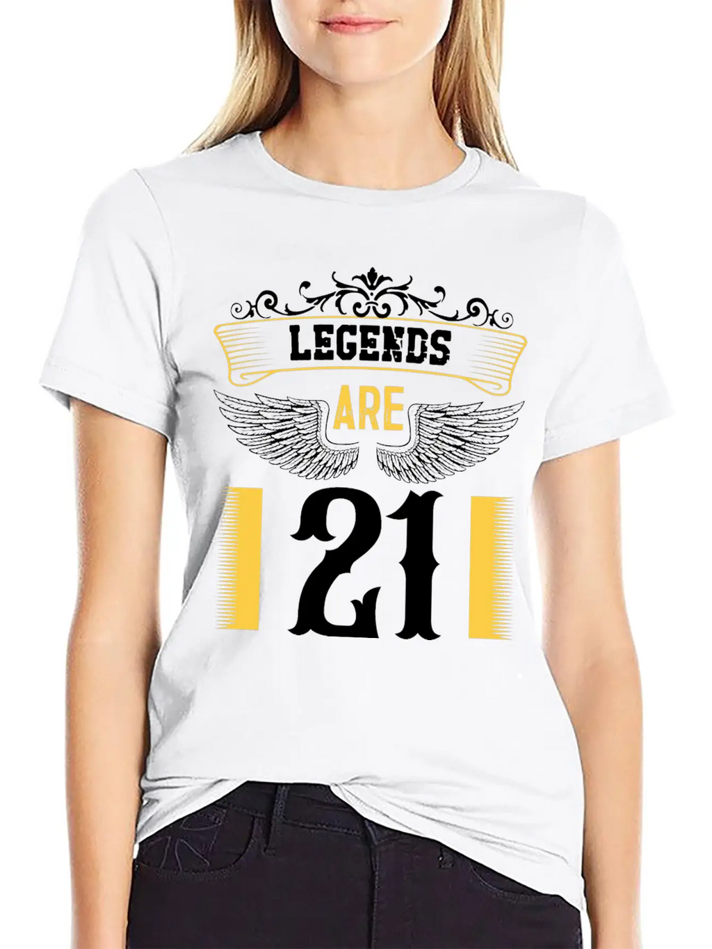 Legends Are 21 Years Old, Birthday Is 21 Unisex Casual T-Shirt – Clean Design For Daily Comfort