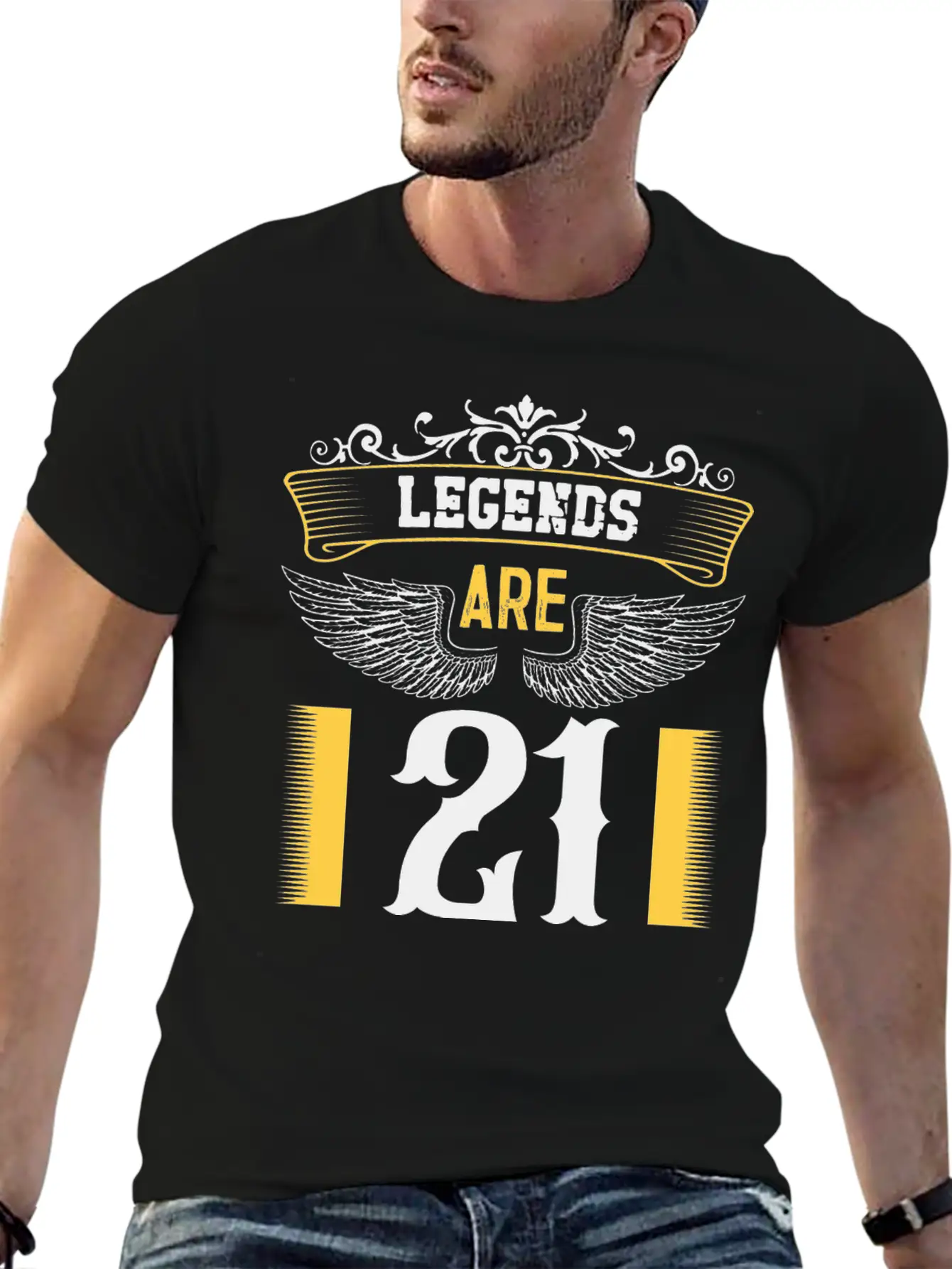 Legends Are 21 Years Old, Birthday Is 21 Unisex Casual T-Shirt – Clean Design For Daily Comfort