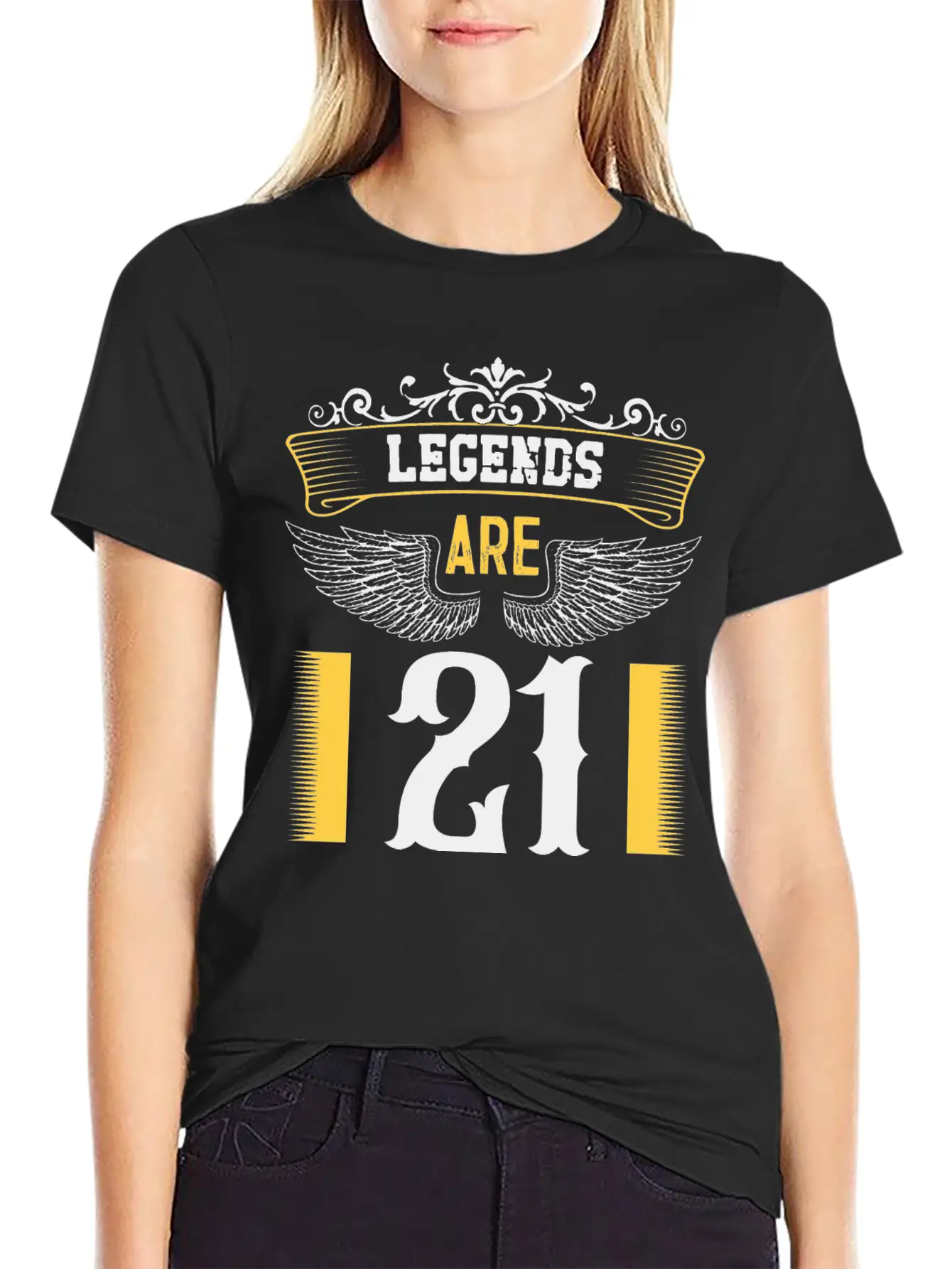 Legends Are 21 Years Old, Birthday Is 21 Unisex Casual T-Shirt – Clean Design For Daily Comfort