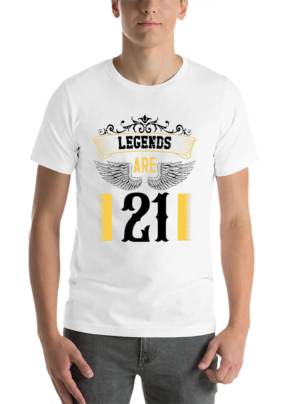 Legends Are 21 Years Old, Birthday Is 21 Unisex Casual T-Shirt – Clean Design For Daily Comfort