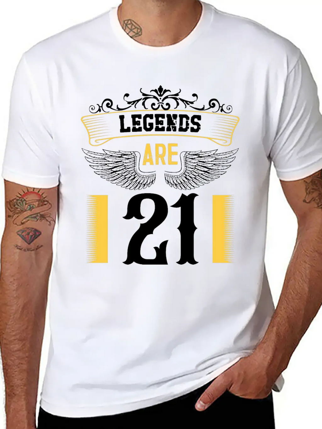 Legends Are 21 Years Old, Birthday Is 21 Unisex Casual T-Shirt – Clean Design For Daily Comfort