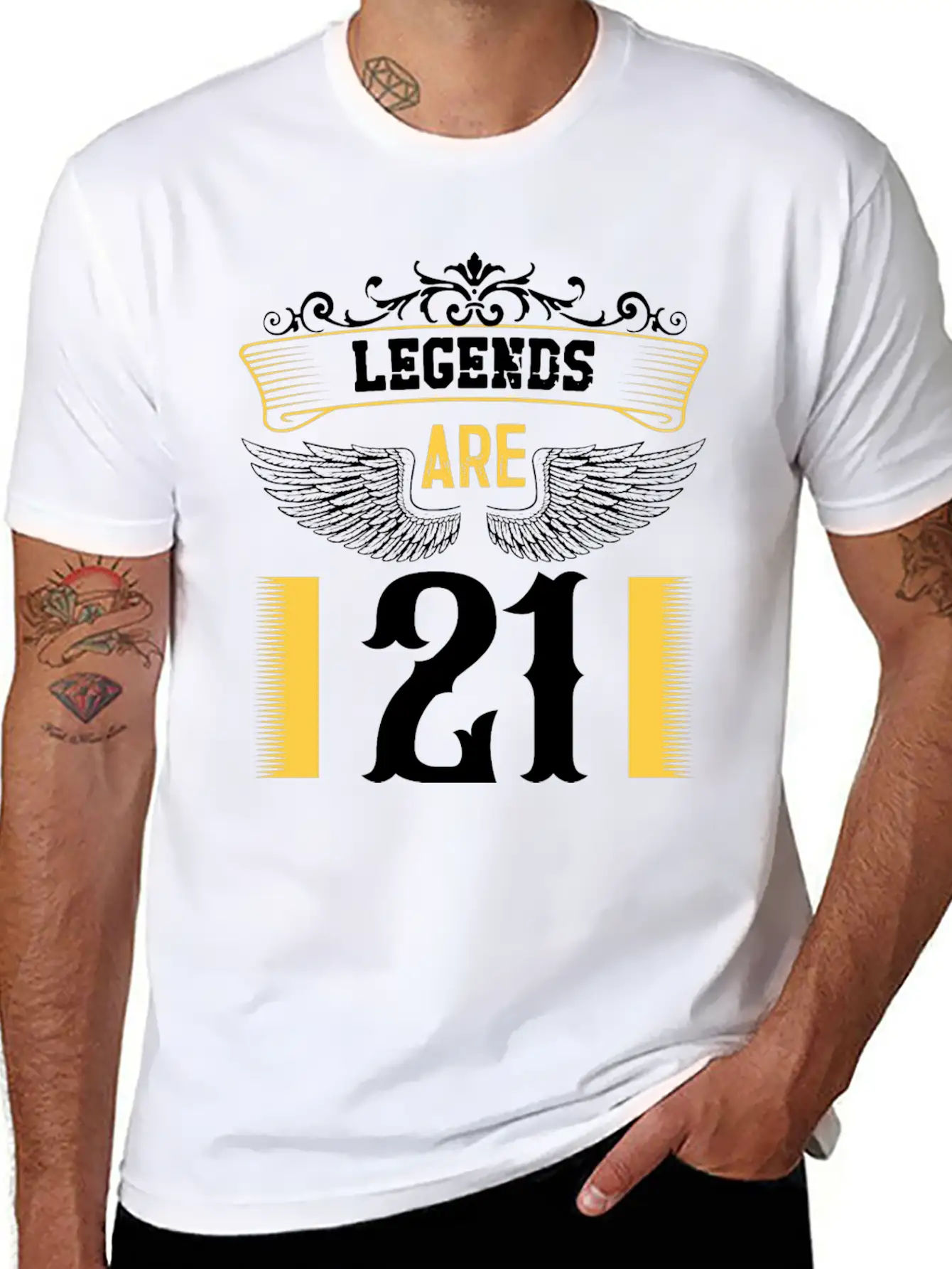 Legends Are 21 Years Old, Birthday Is 21 Unisex Casual T-Shirt – Clean Design For Daily Comfort