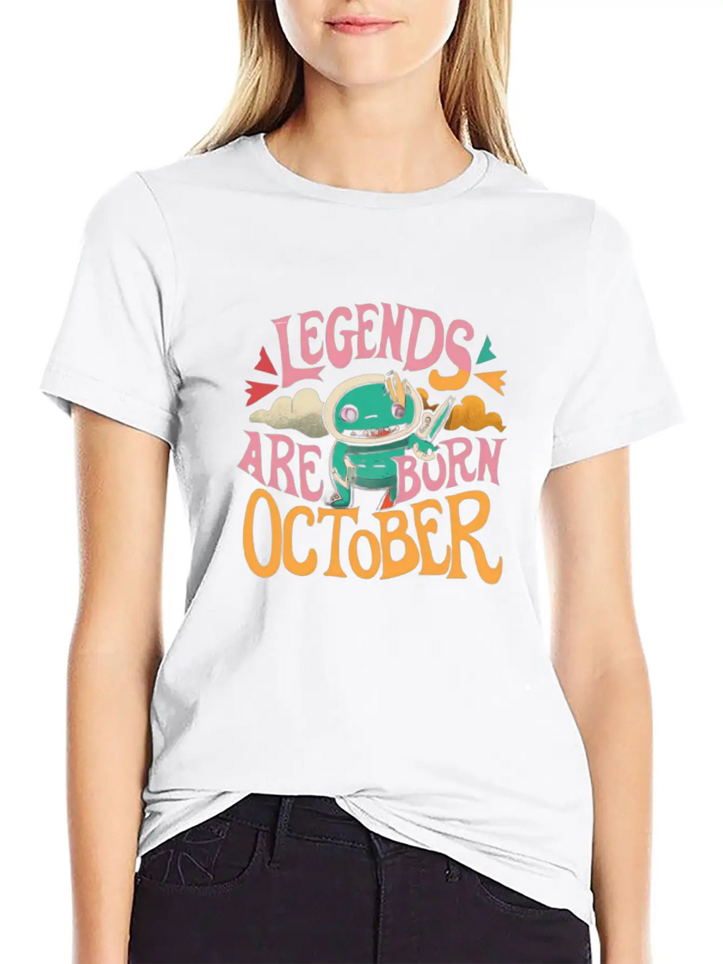 Legends Are Born In October Gift Idea Unisex Short Sleeve Soft Cotton T-Shirt – Casual Everyday Wear