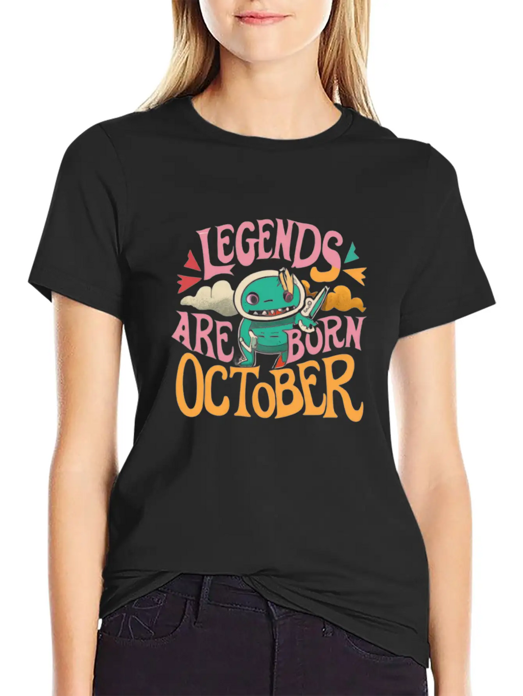 Legends Are Born In October Gift Idea Unisex Short Sleeve Soft Cotton T-Shirt – Casual Everyday Wear
