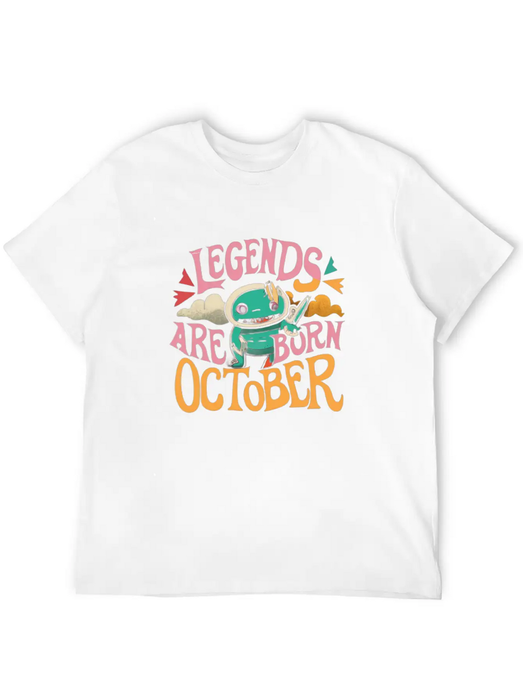 Legends Are Born In October Gift Idea Unisex Short Sleeve Soft Cotton T-Shirt – Casual Everyday Wear