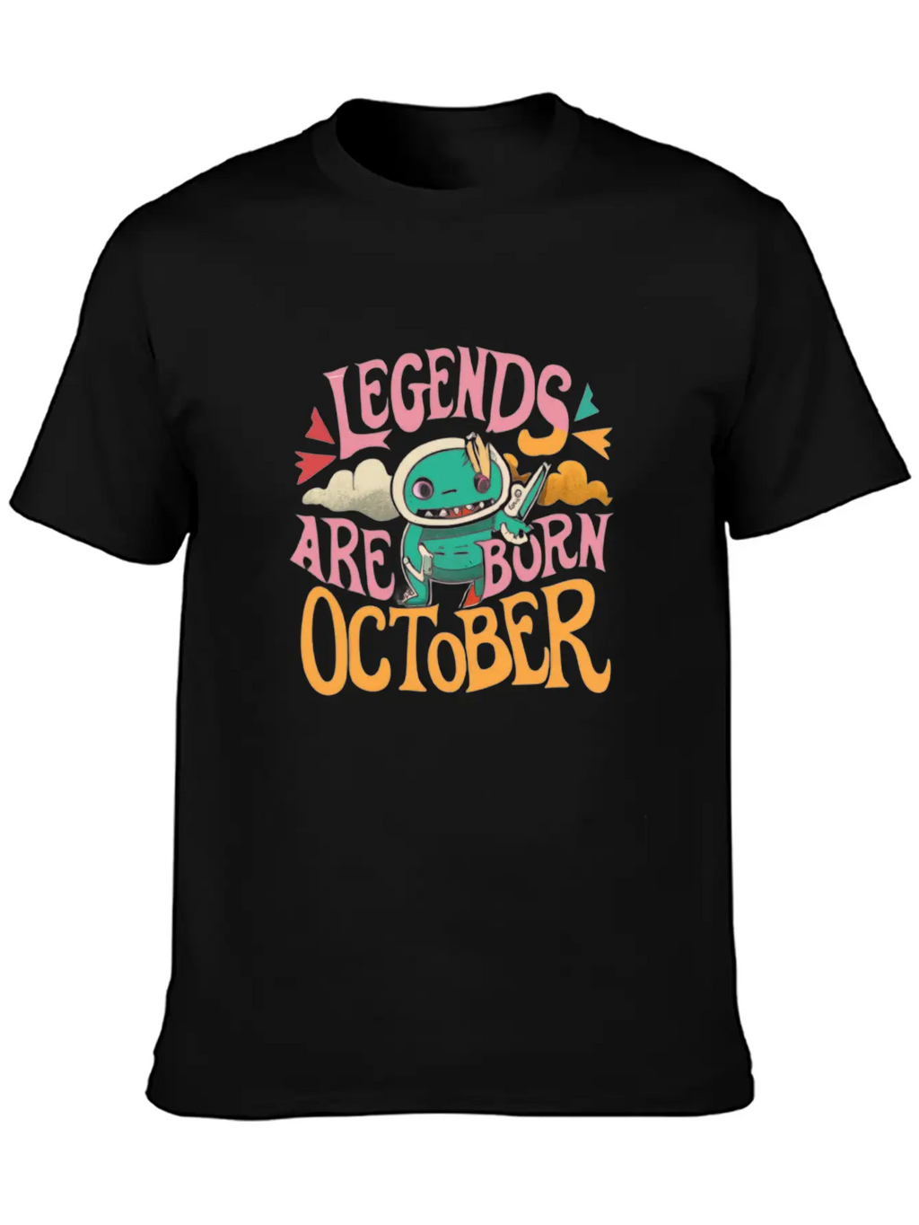 Legends Are Born In October Gift Idea Unisex Short Sleeve Soft Cotton T-Shirt – Casual Everyday Wear