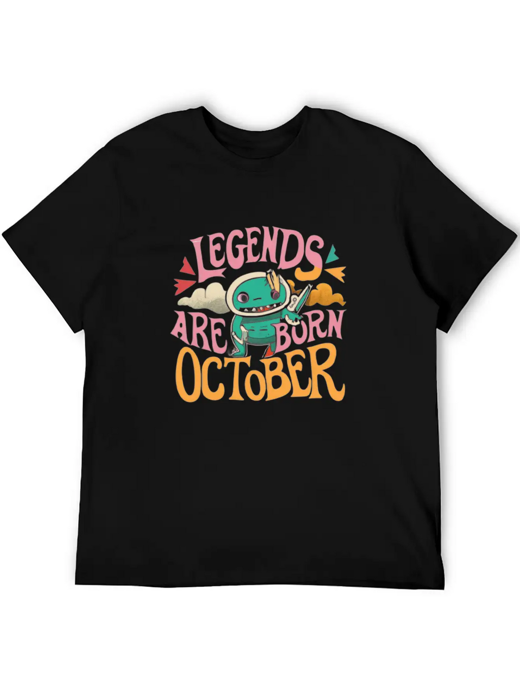 Legends Are Born In October Gift Idea Unisex Short Sleeve Soft Cotton T-Shirt – Casual Everyday Wear