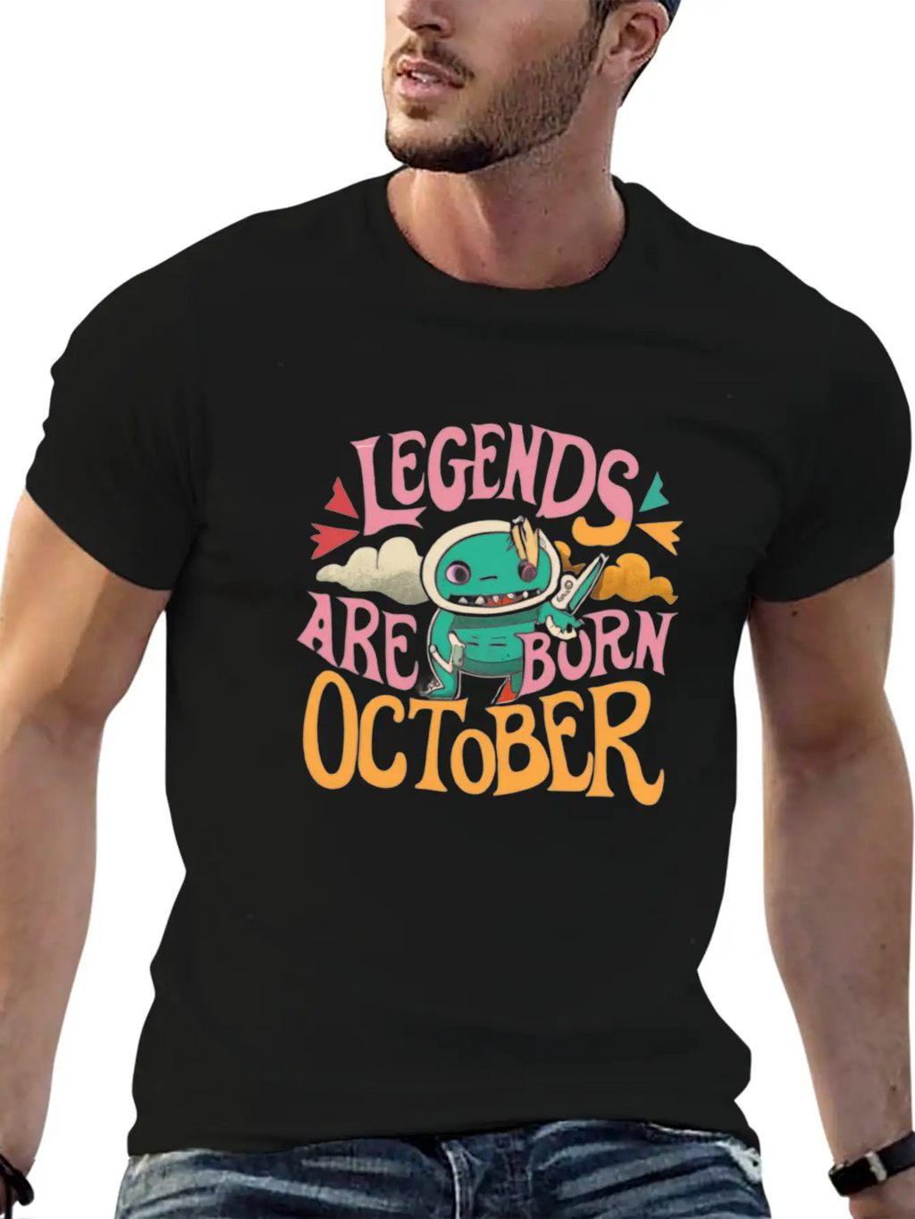 Legends Are Born In October Gift Idea Unisex Short Sleeve Soft Cotton T-Shirt – Casual Everyday Wear