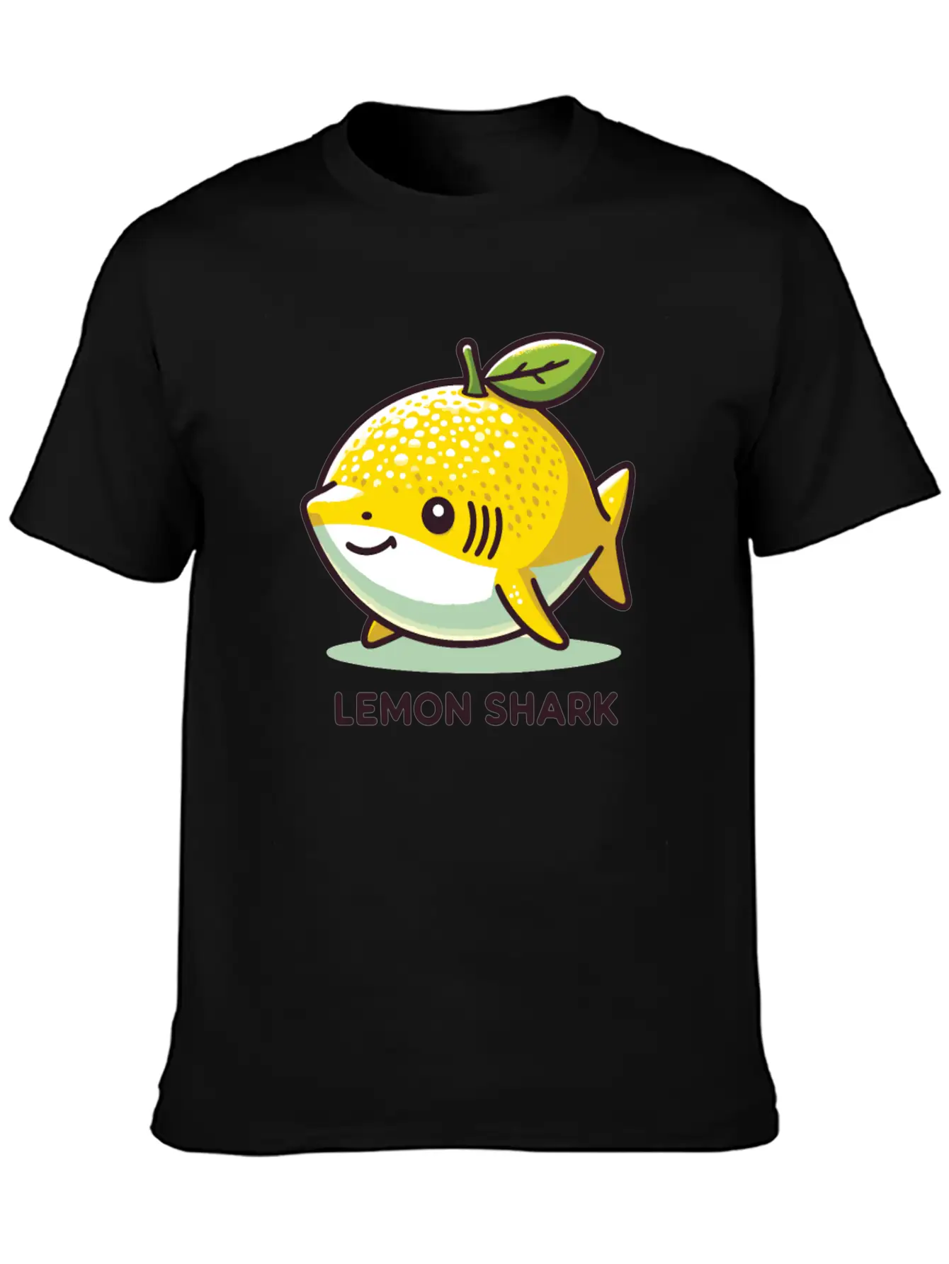 Lemon Shark Funny Animal Made Of Fruit Unisex Short Sleeve Soft Cotton T-Shirt – Casual Everyday Wear