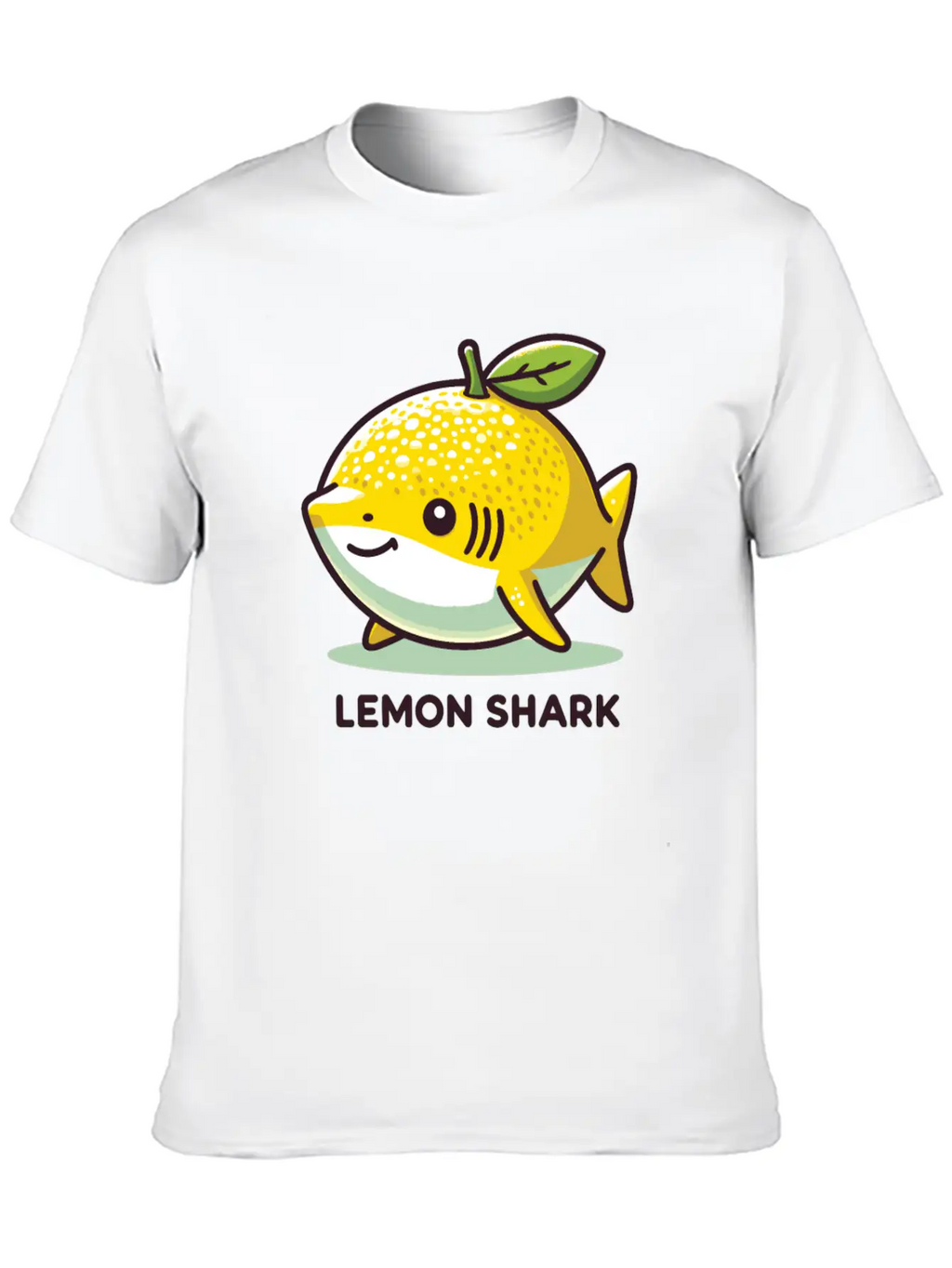 Lemon Shark Funny Animal Made Of Fruit Unisex Short Sleeve Soft Cotton T-Shirt – Casual Everyday Wear