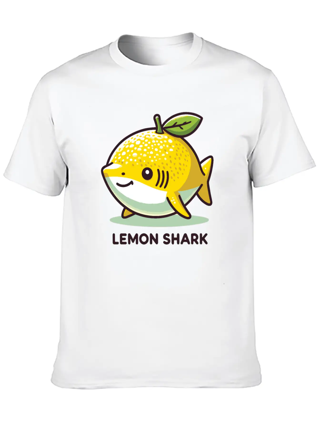 Lemon Shark Funny Animal Made Of Fruit Unisex Short Sleeve Soft Cotton T-Shirt – Casual Everyday Wear