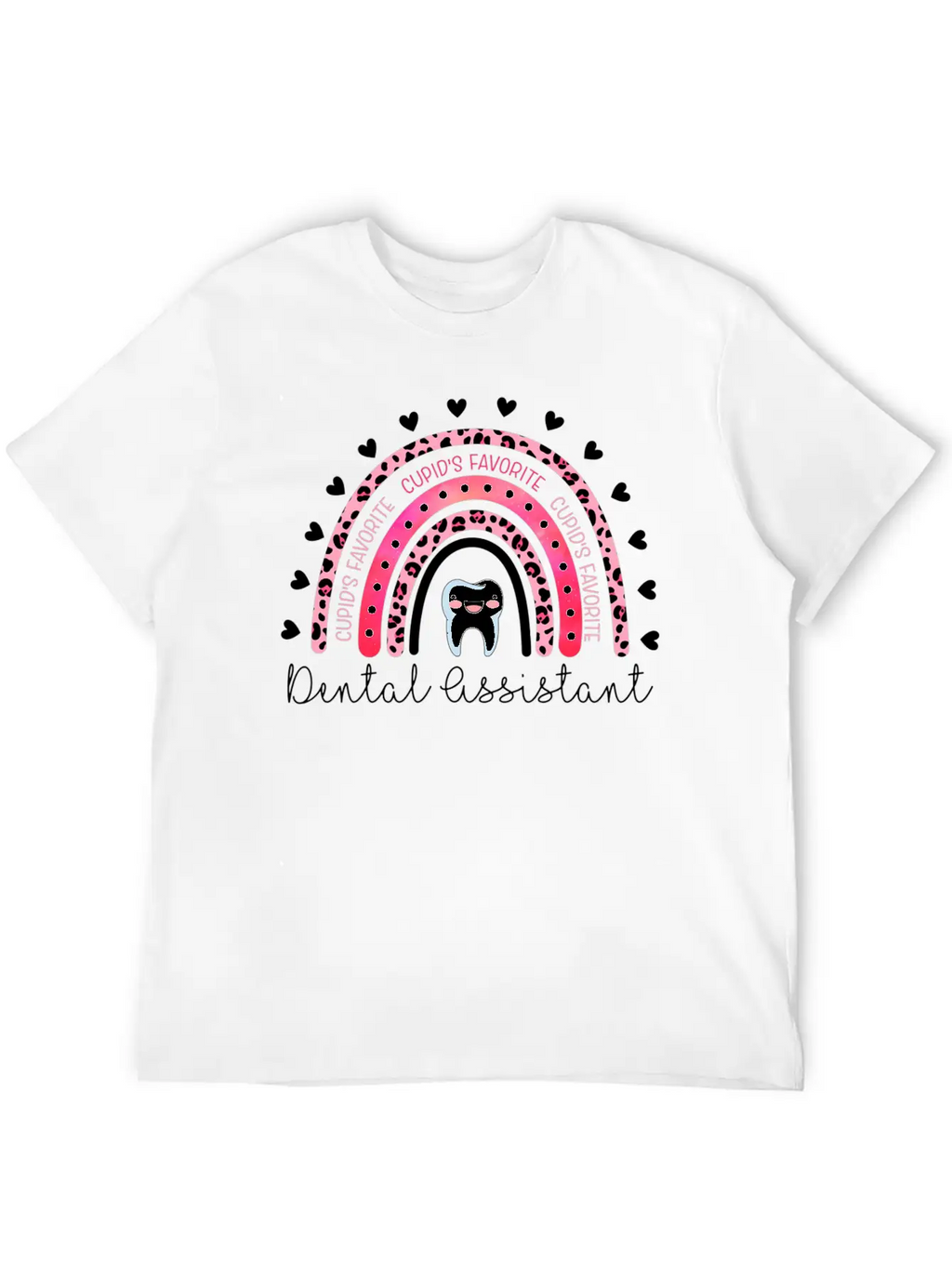 Leopard Rainbow Cupid'S Favorite Dental Assistant Unisex Casual T-Shirt – Clean Design For Daily Comfort