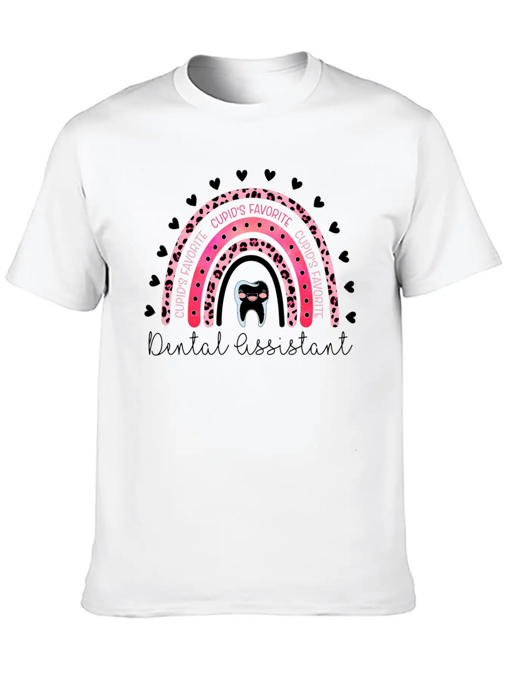 Leopard Rainbow Cupid'S Favorite Dental Assistant Unisex Casual T-Shirt – Clean Design For Daily Comfort