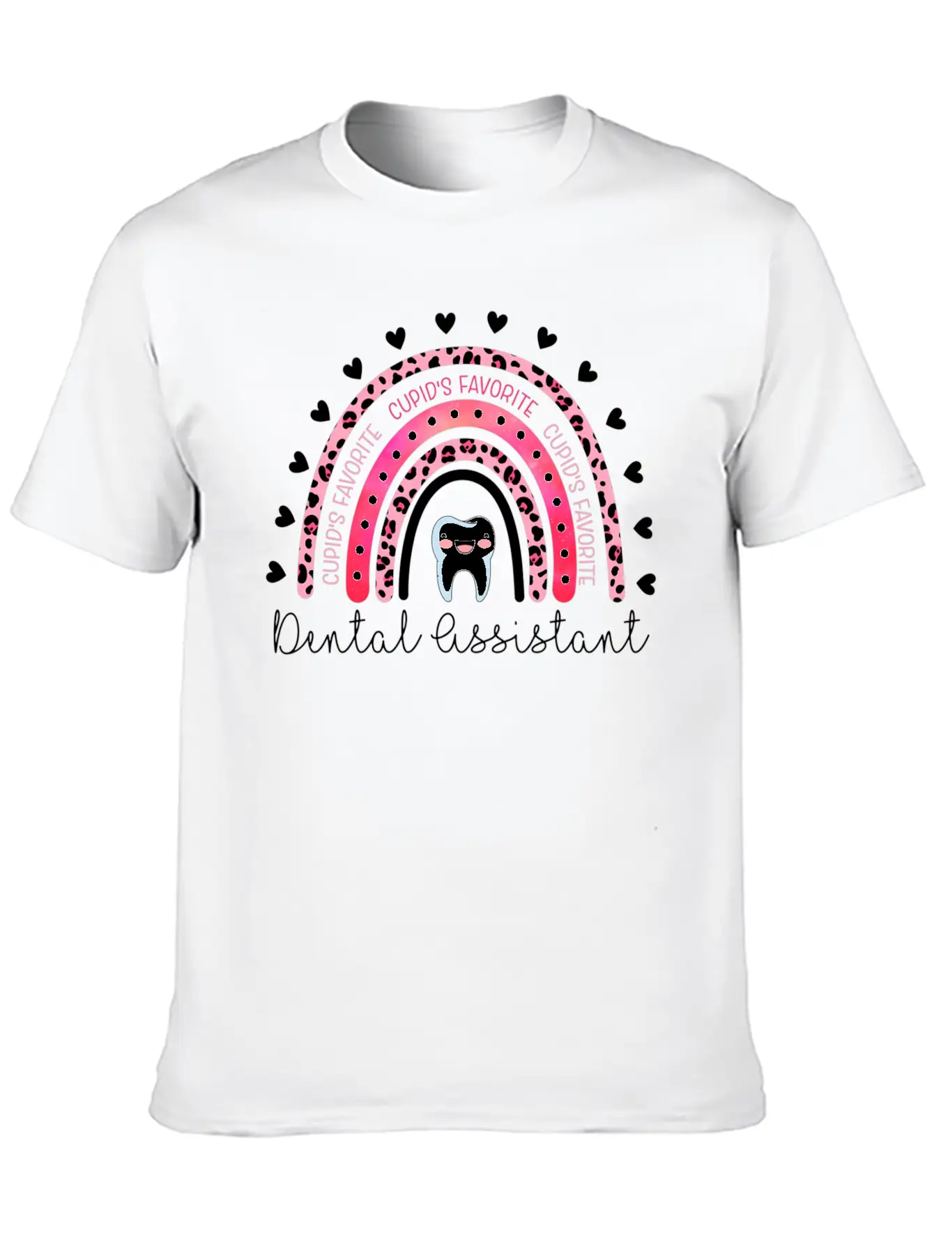 Leopard Rainbow Cupid'S Favorite Dental Assistant Unisex Casual T-Shirt – Clean Design For Daily Comfort