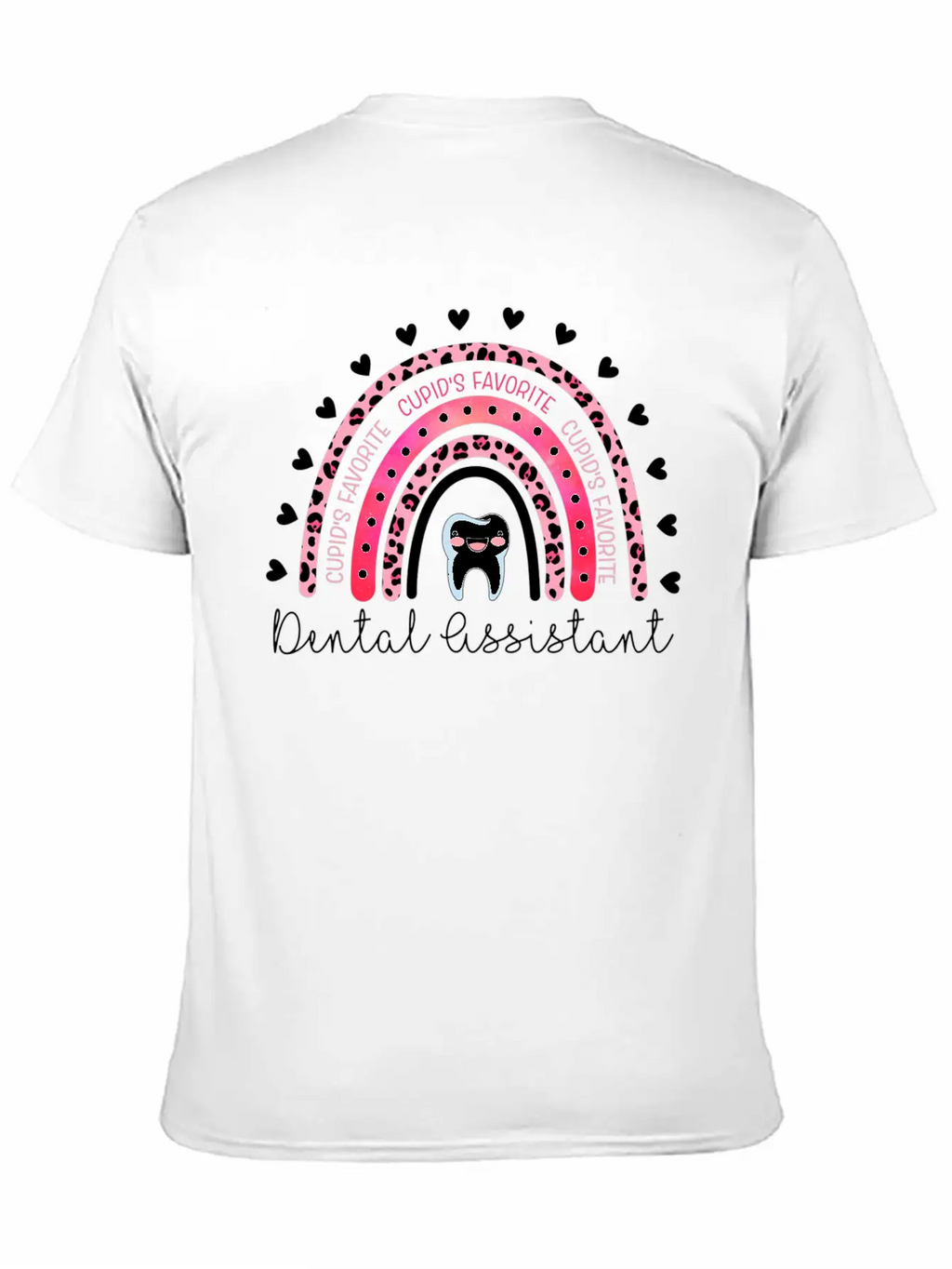 Leopard Rainbow Cupid'S Favorite Dental Assistant Unisex Casual T-Shirt – Clean Design For Daily Comfort