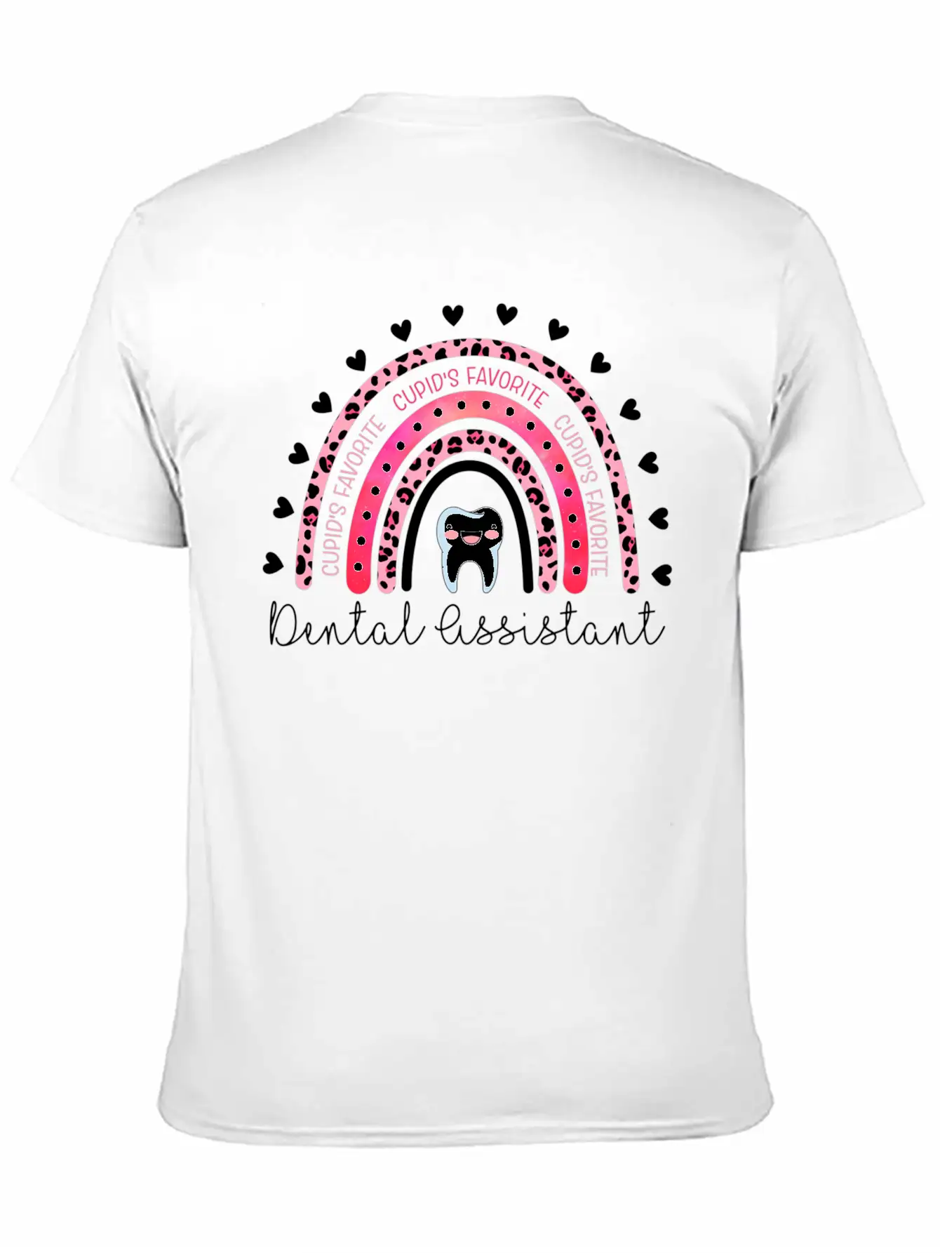 Leopard Rainbow Cupid'S Favorite Dental Assistant Unisex Casual T-Shirt – Clean Design For Daily Comfort