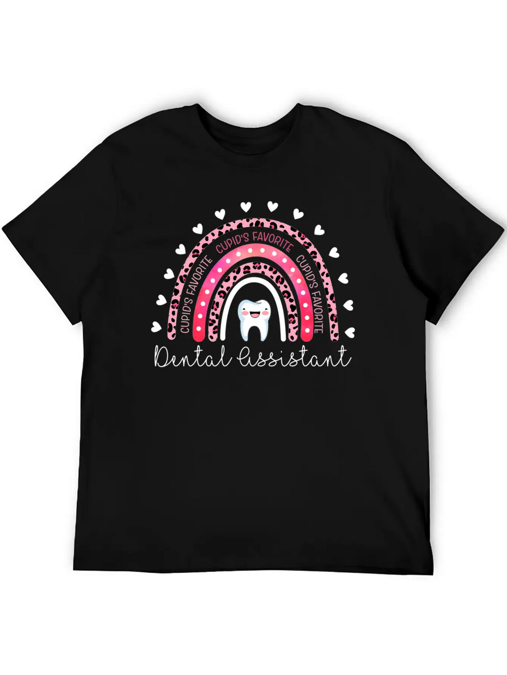 Leopard Rainbow Cupid'S Favorite Dental Assistant Unisex Casual T-Shirt – Clean Design For Daily Comfort