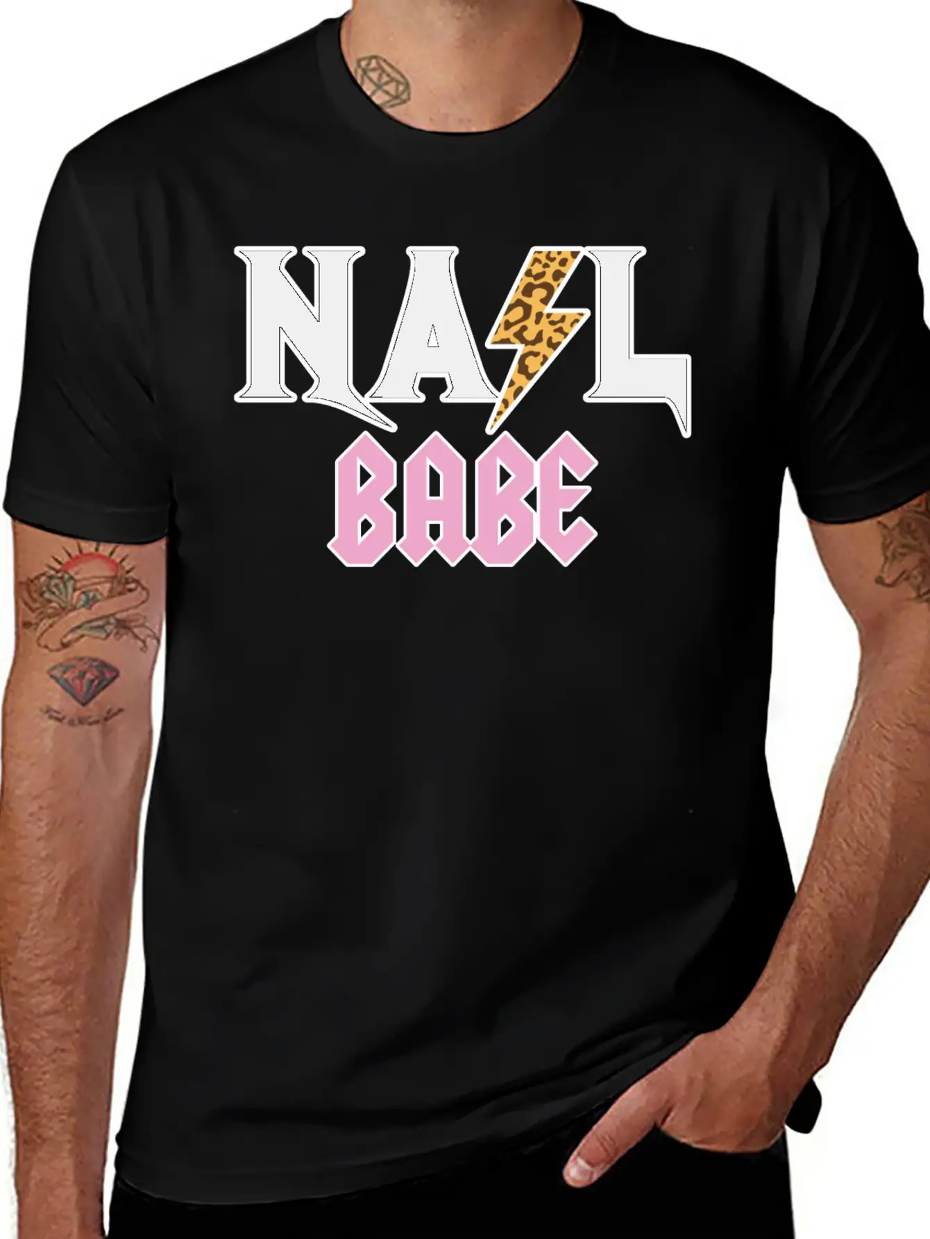 Leopard Skin Nail Babe Nail Artist Nail Technician Unisex Casual T-Shirt – Clean Design For Daily Comfort