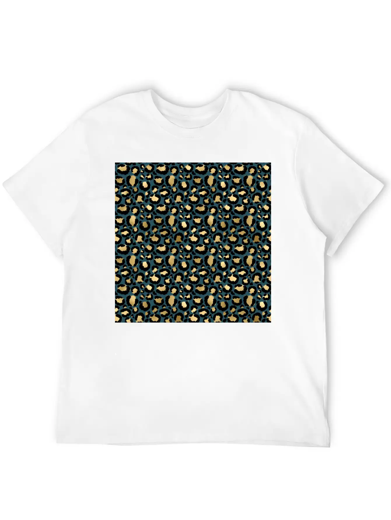 Leopard Spots Dark Blue Wild Glam Fashionable Casual Graphic T-Shirt – Simple And Comfortable Daily Wear