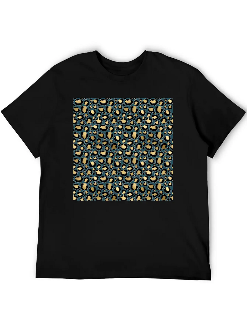 Leopard Spots Dark Blue Wild Glam Fashionable Casual Graphic T-Shirt – Simple And Comfortable Daily Wear