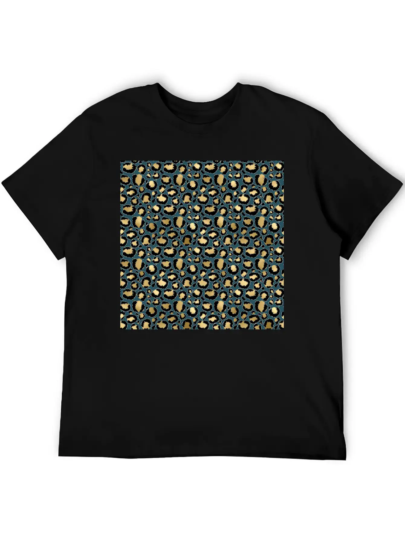 Leopard Spots Dark Blue Wild Glam Fashionable Casual Graphic T-Shirt – Simple And Comfortable Daily Wear