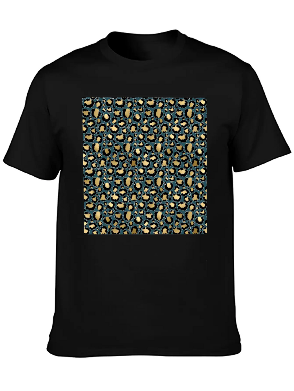 Leopard Spots Dark Blue Wild Glam Fashionable Casual Graphic T-Shirt – Simple And Comfortable Daily Wear