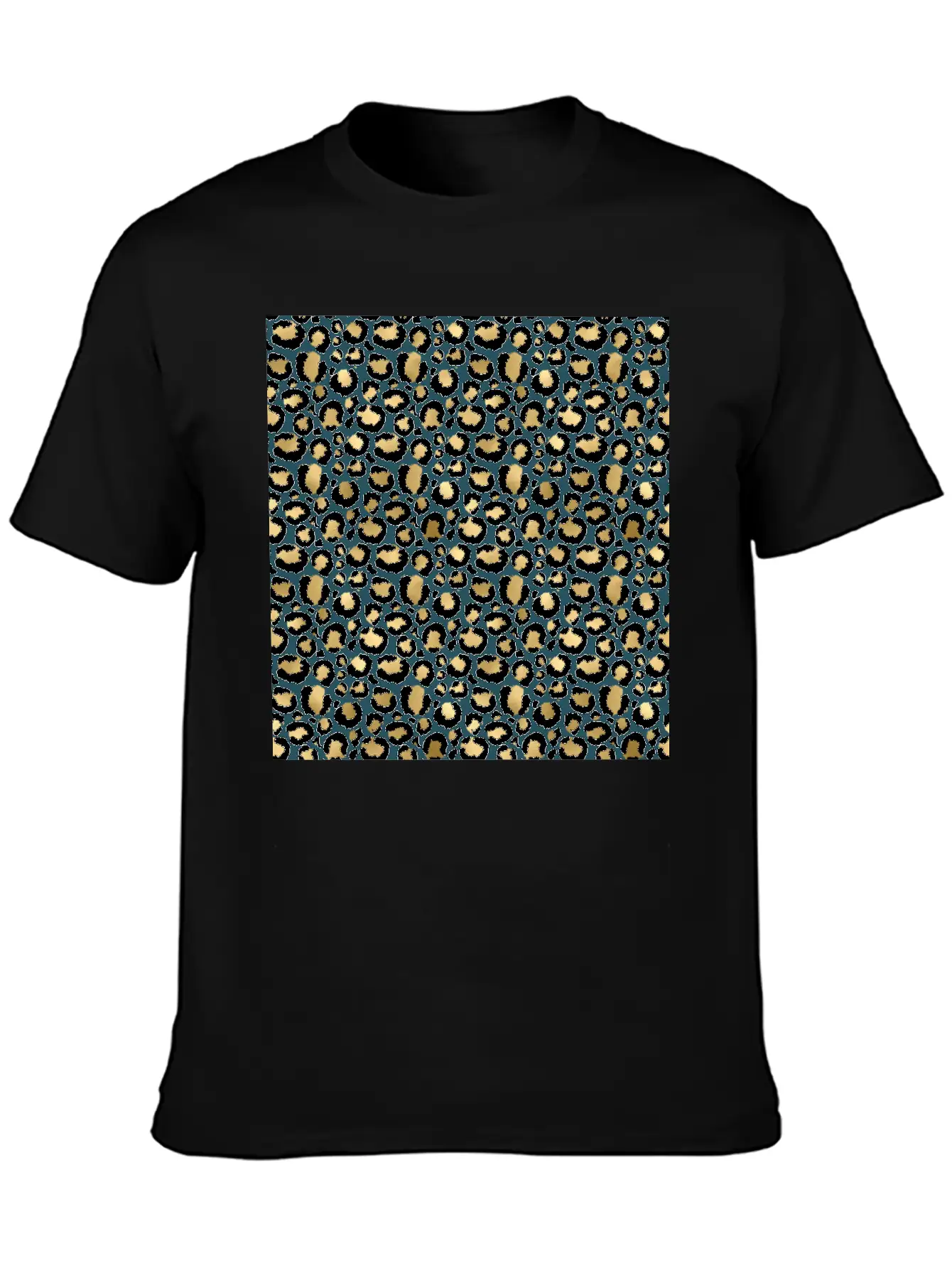 Leopard Spots Dark Blue Wild Glam Fashionable Casual Graphic T-Shirt – Simple And Comfortable Daily Wear