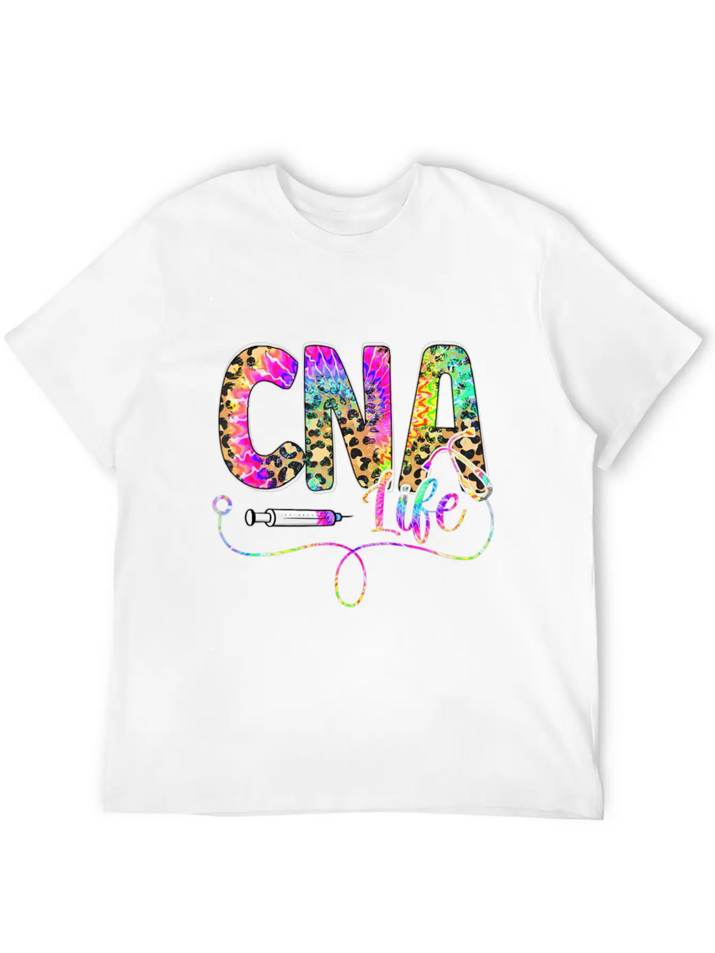 Leopard Tie Dye CNA Life Nurse Squad Nurse Essential Cotton Tee For Daily Outfits – Unisex Style