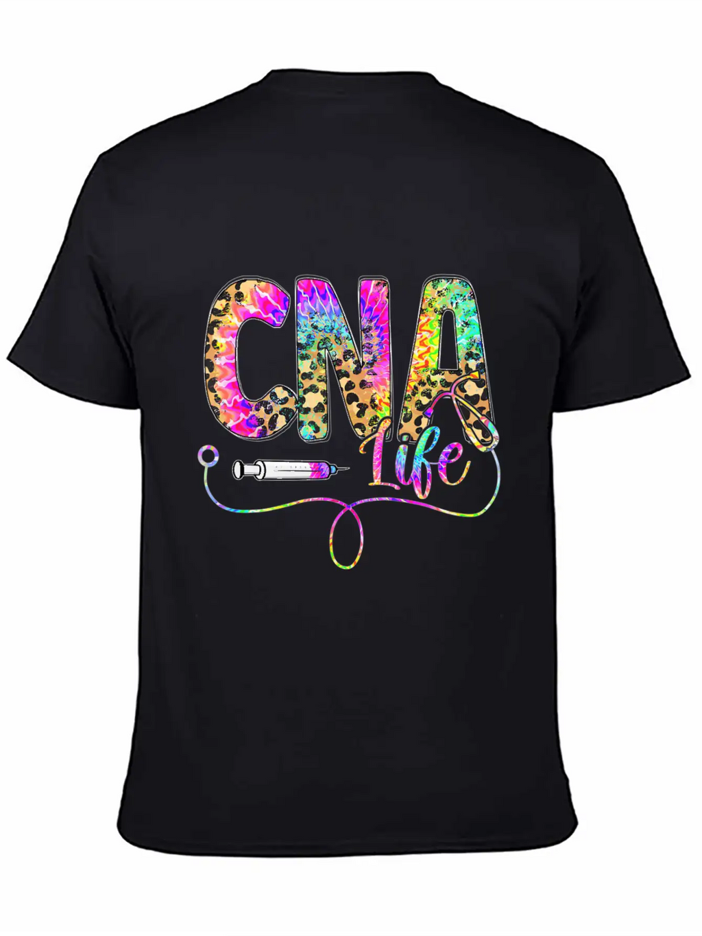 Leopard Tie Dye CNA Life Nurse Squad Nurse Essential Cotton Tee For Daily Outfits – Unisex Style