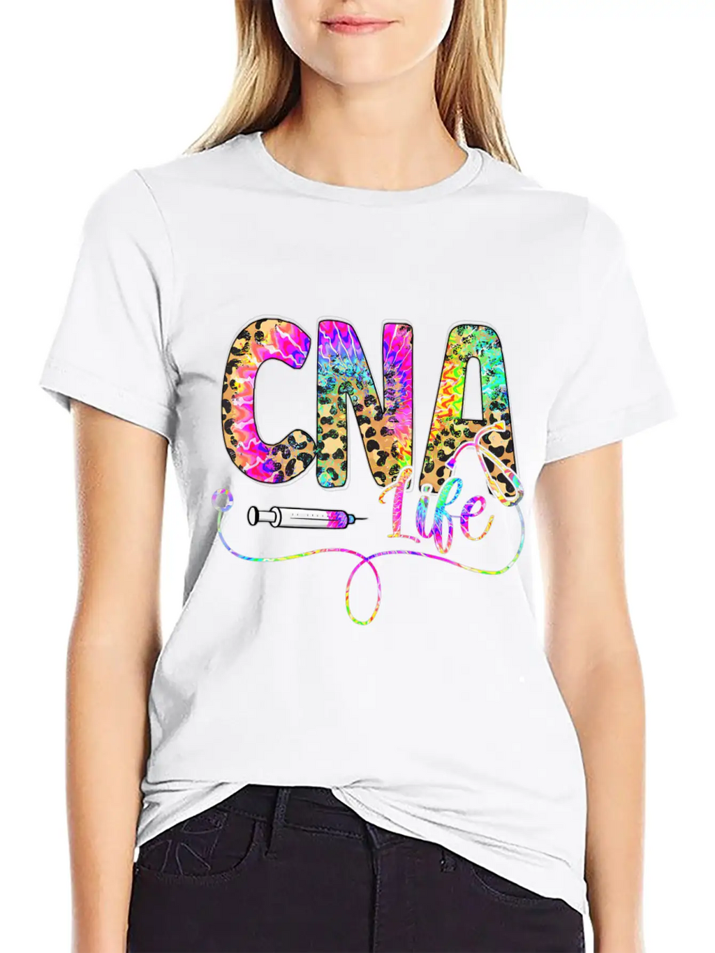 Leopard Tie Dye CNA Life Nurse Squad Nurse Essential Cotton Tee For Daily Outfits – Unisex Style