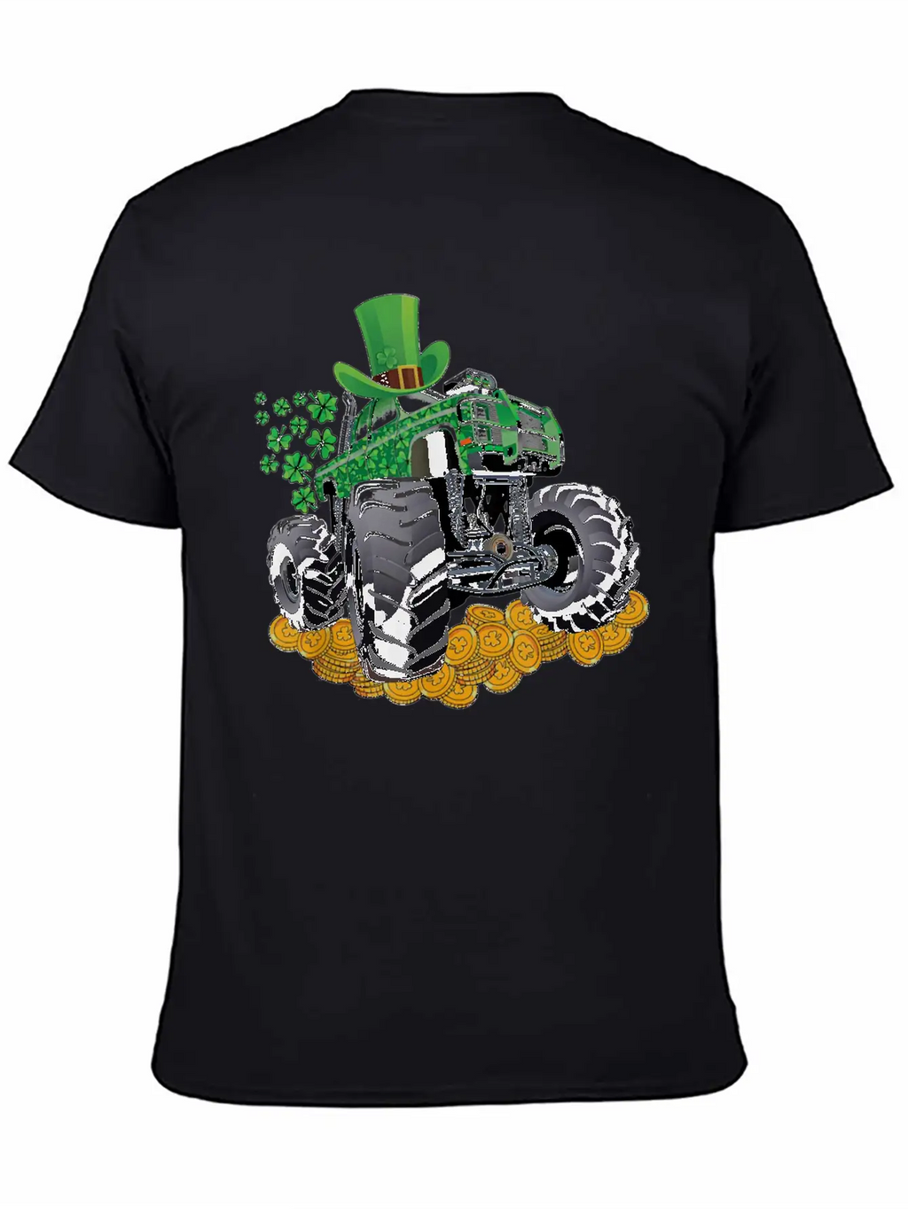 Leprechaun Monster Truck Shamrock St Patrick Day Casual Graphic T-Shirt – Simple And Comfortable Daily Wear