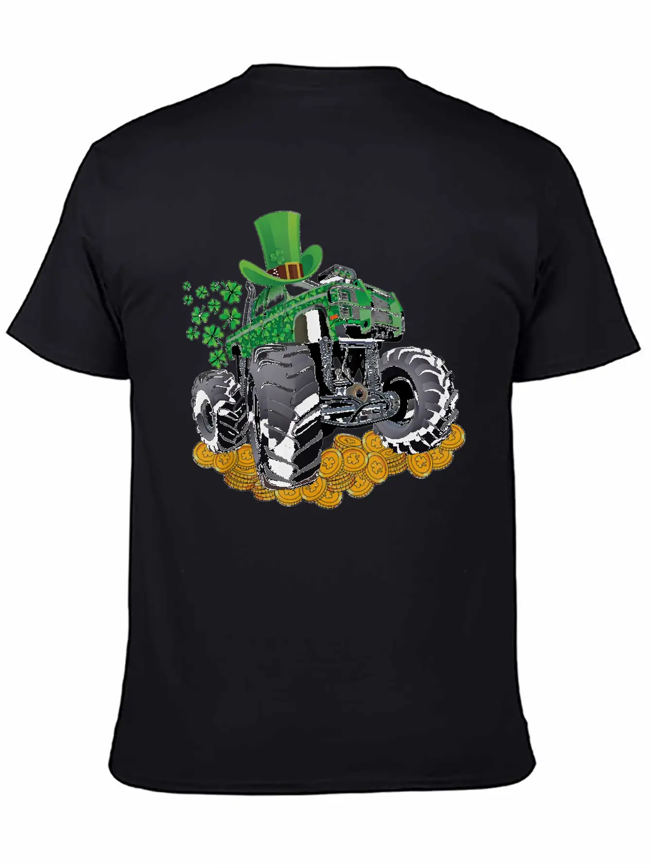 Leprechaun Monster Truck Shamrock St Patrick Day Casual Graphic T-Shirt – Simple And Comfortable Daily Wear