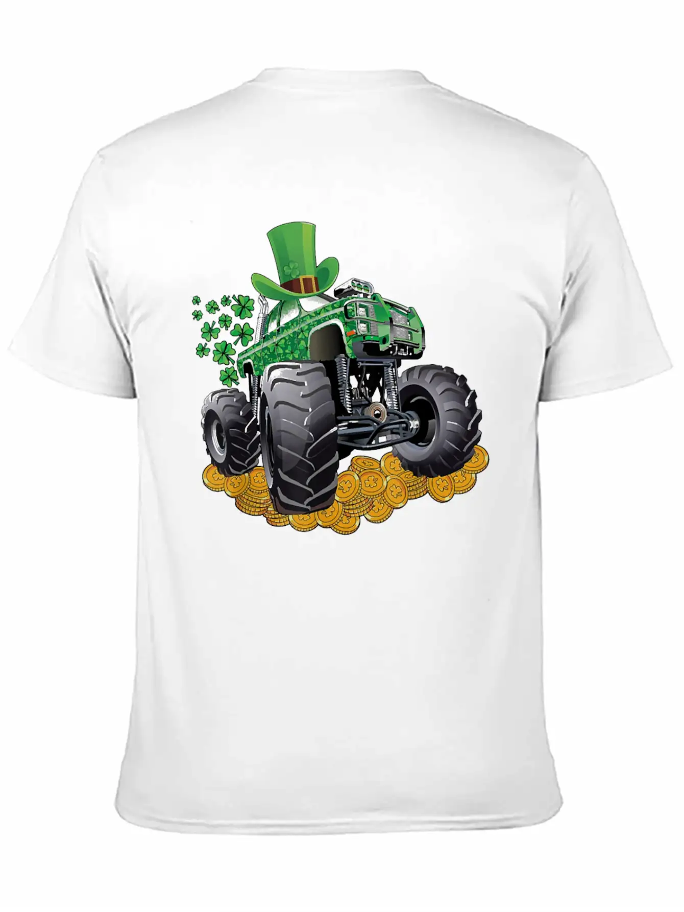 Leprechaun Monster Truck Shamrock St Patrick Day Casual Graphic T-Shirt – Simple And Comfortable Daily Wear