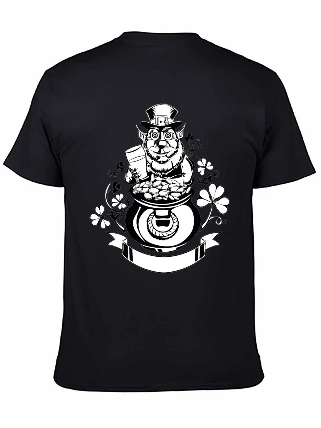 Leprechaun With Pot Of Gold Casual Graphic T-Shirt – Simple And Comfortable Daily Wear