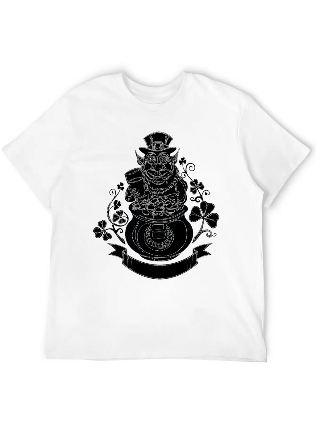 Leprechaun With Pot Of Gold Casual Graphic T-Shirt – Simple And Comfortable Daily Wear