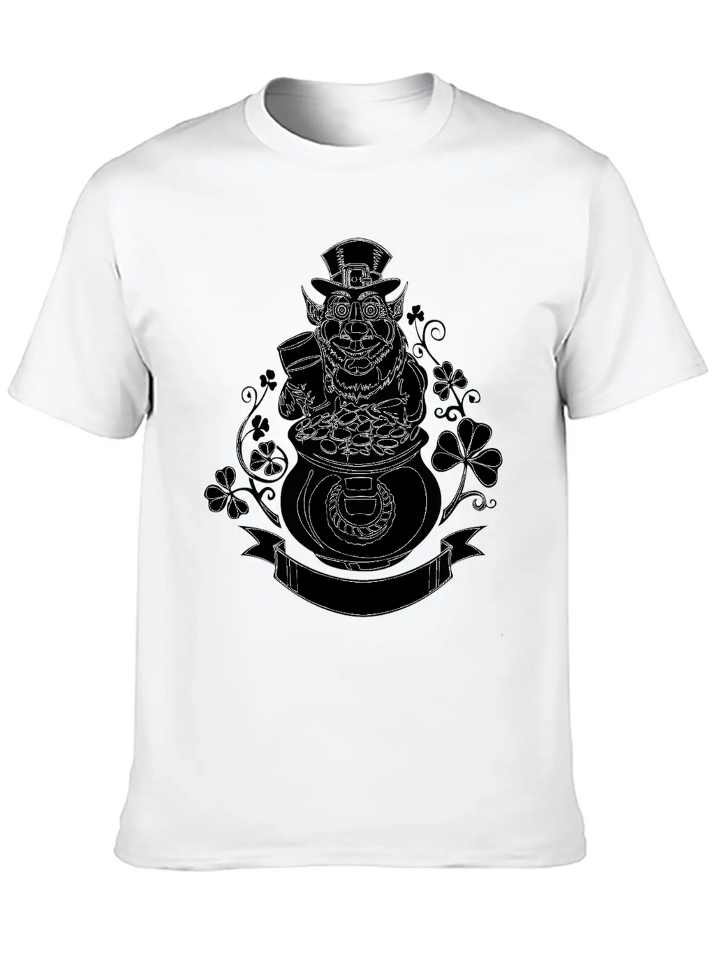 Leprechaun With Pot Of Gold Casual Graphic T-Shirt – Simple And Comfortable Daily Wear