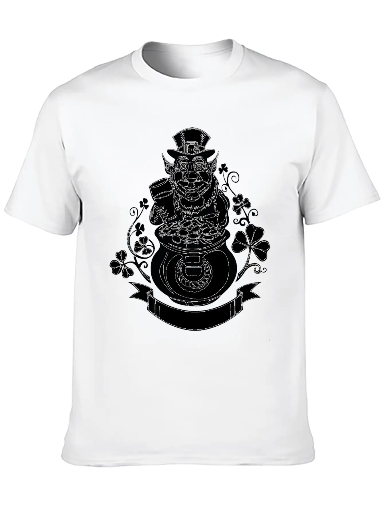 Leprechaun With Pot Of Gold Casual Graphic T-Shirt – Simple And Comfortable Daily Wear