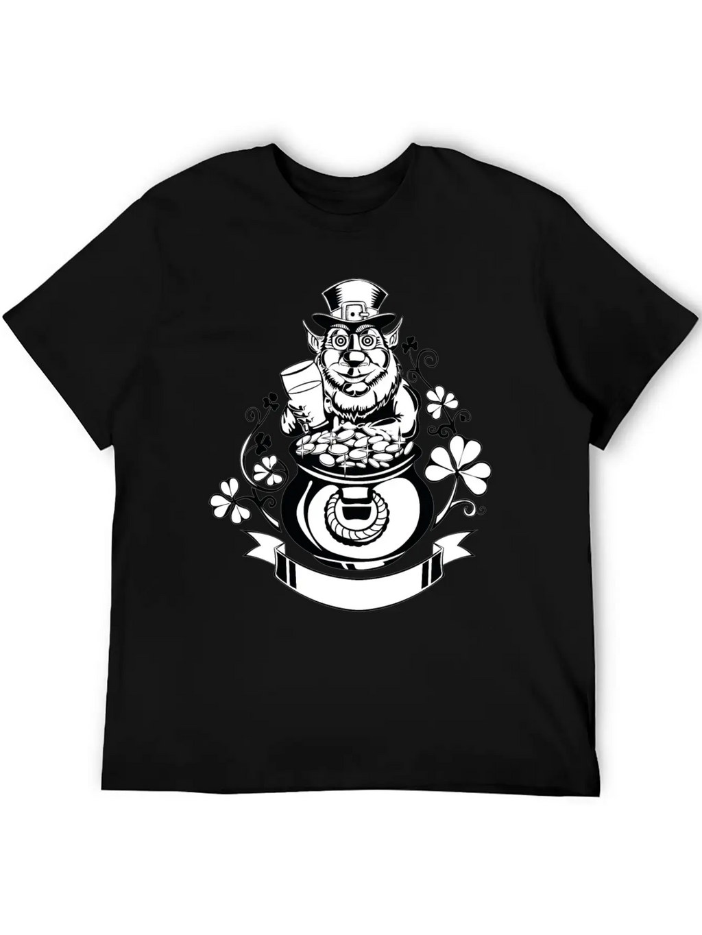 Leprechaun With Pot Of Gold Casual Graphic T-Shirt – Simple And Comfortable Daily Wear