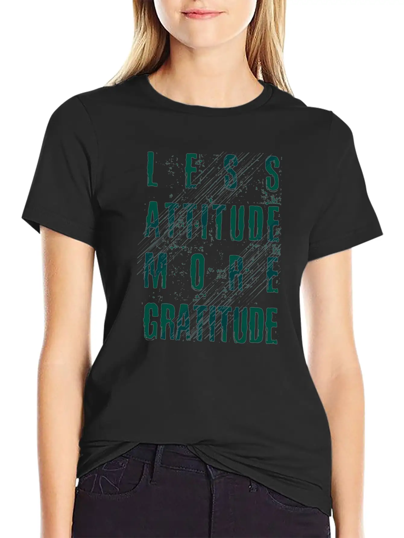 Less Attitude More Gratitude Unisex Casual T-Shirt – Clean Design For Daily Comfort