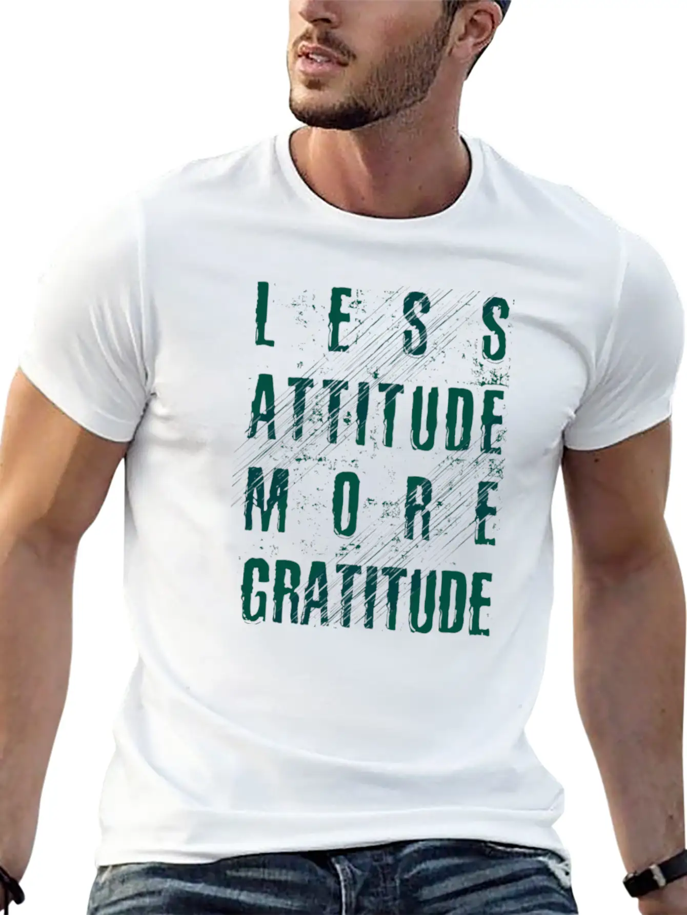 Less Attitude More Gratitude Unisex Casual T-Shirt – Clean Design For Daily Comfort