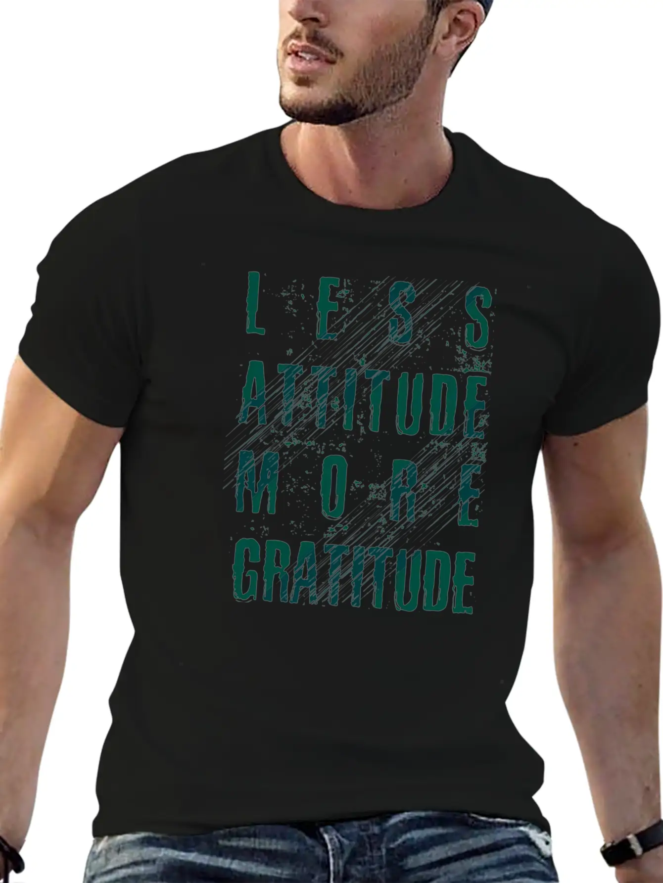 Less Attitude More Gratitude Unisex Casual T-Shirt – Clean Design For Daily Comfort