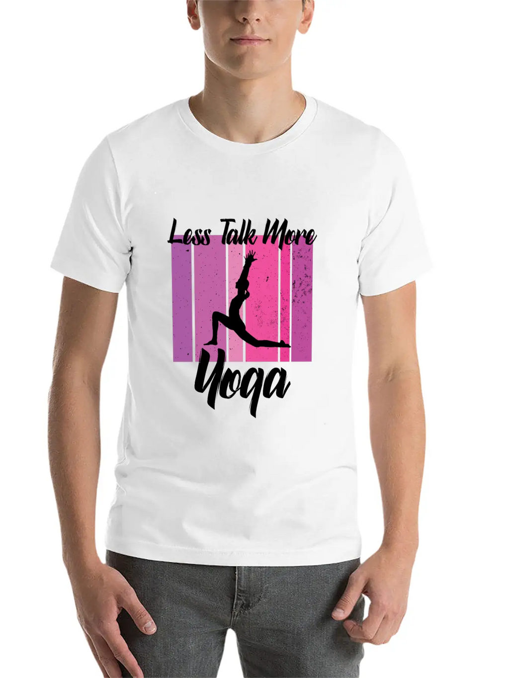Less Talk More Yoga Unisex Short Sleeve Soft Cotton T-Shirt – Casual Everyday Wear