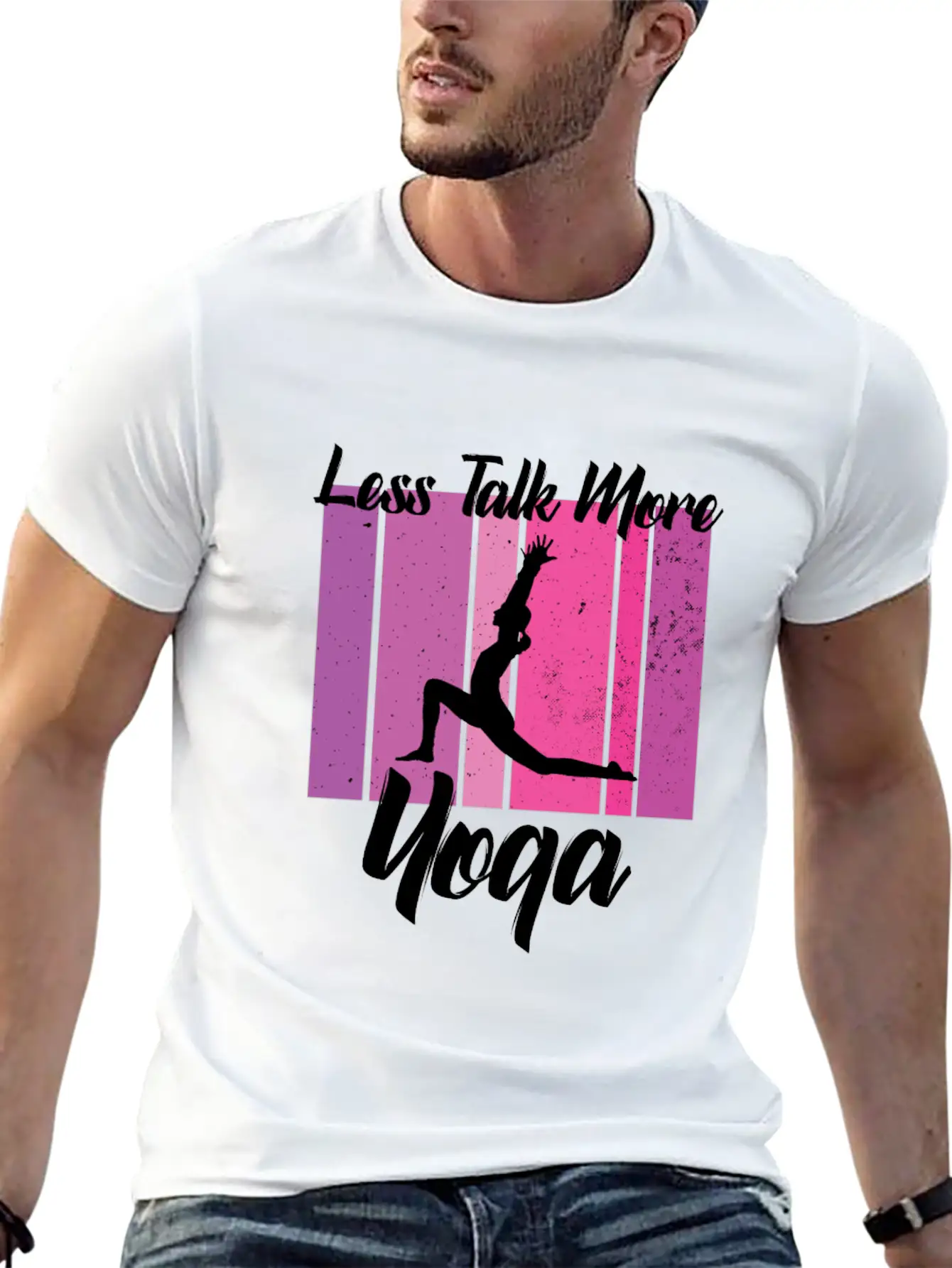 Less Talk More Yoga Unisex Short Sleeve Soft Cotton T-Shirt – Casual Everyday Wear