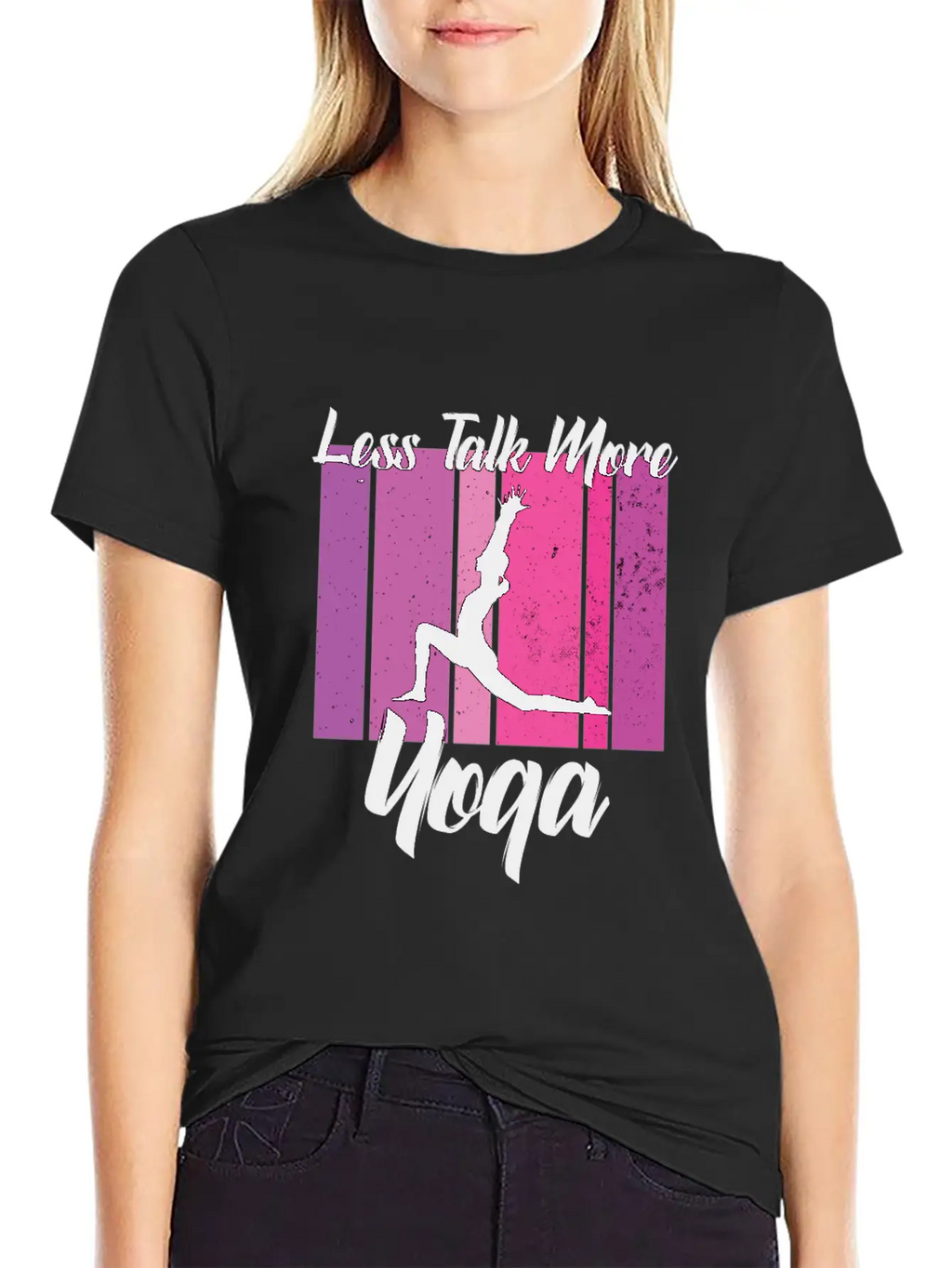 Less Talk More Yoga Unisex Short Sleeve Soft Cotton T-Shirt – Casual Everyday Wear