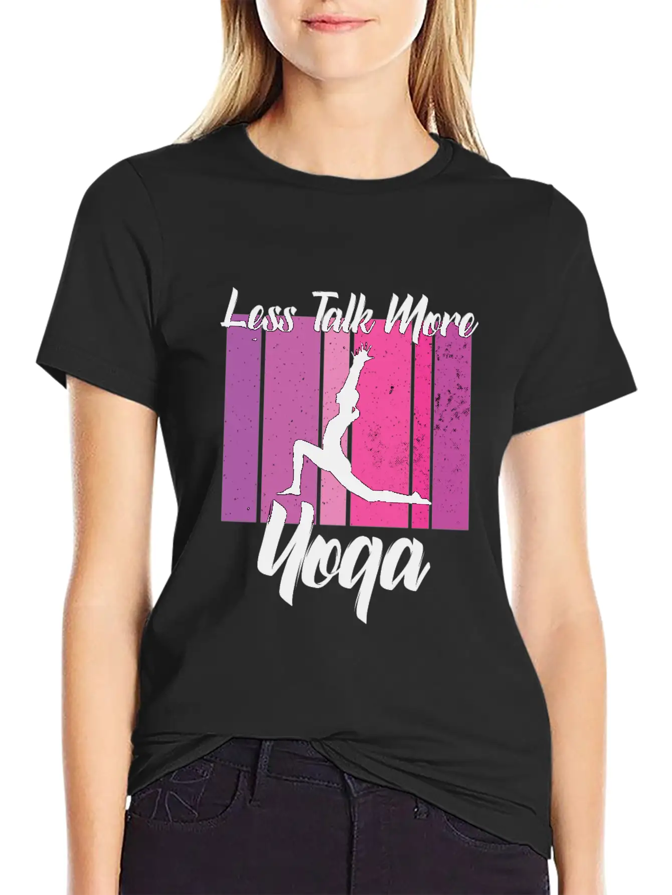 Less Talk More Yoga Unisex Short Sleeve Soft Cotton T-Shirt – Casual Everyday Wear