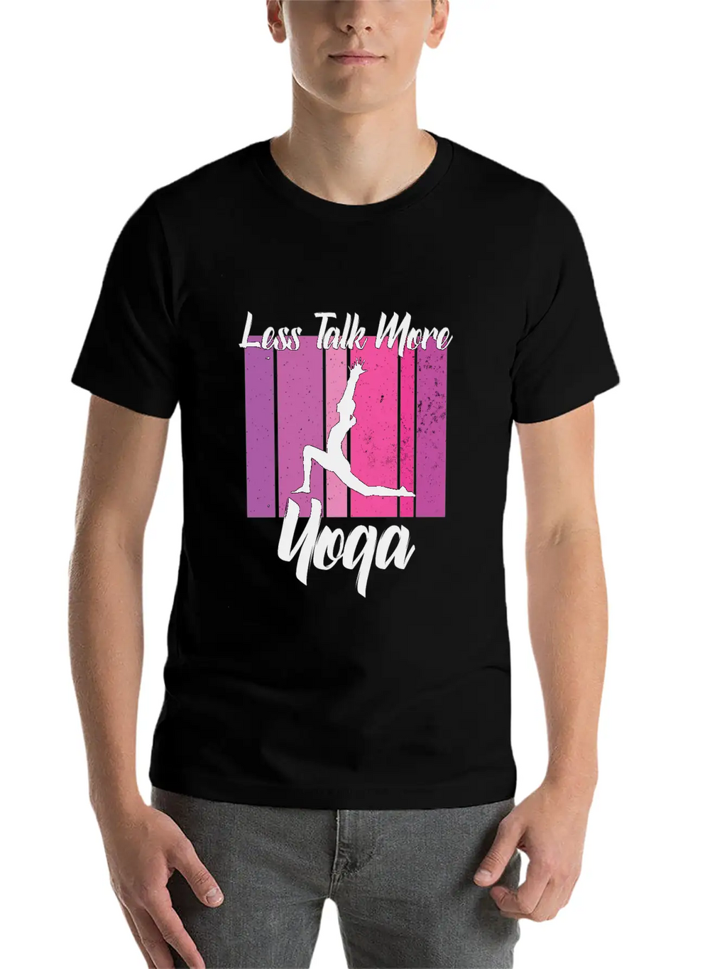 Less Talk More Yoga Unisex Short Sleeve Soft Cotton T-Shirt – Casual Everyday Wear