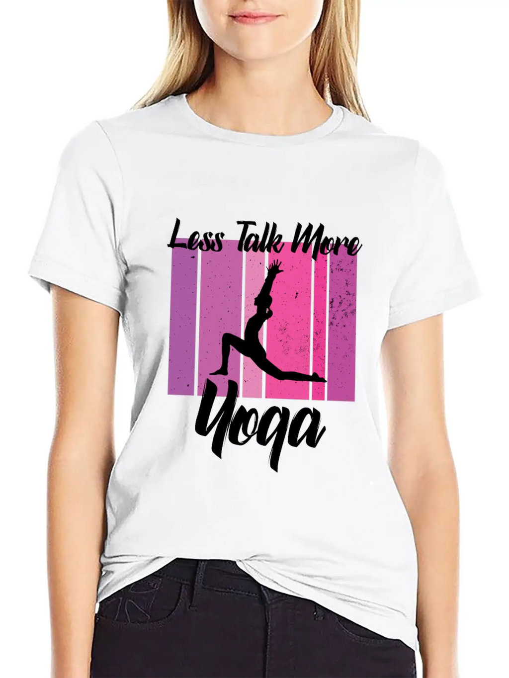 Less Talk More Yoga Unisex Short Sleeve Soft Cotton T-Shirt – Casual Everyday Wear