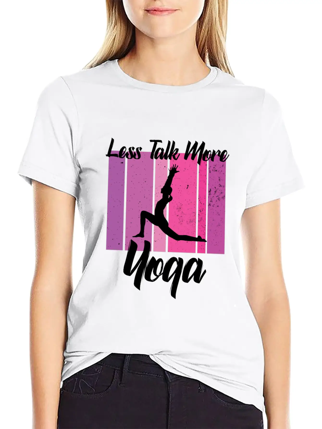 Less Talk More Yoga Unisex Short Sleeve Soft Cotton T-Shirt – Casual Everyday Wear